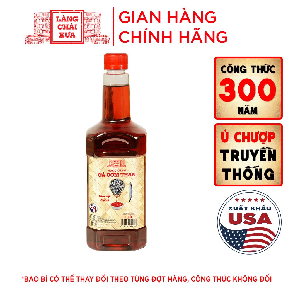 Nước Chấm Cá Cơm Than Làng Chài Xưa chai nhựa cao cấp 1 lít/chai Đặc Biệt Thanh Dịu An toàn Tiết Kiệm