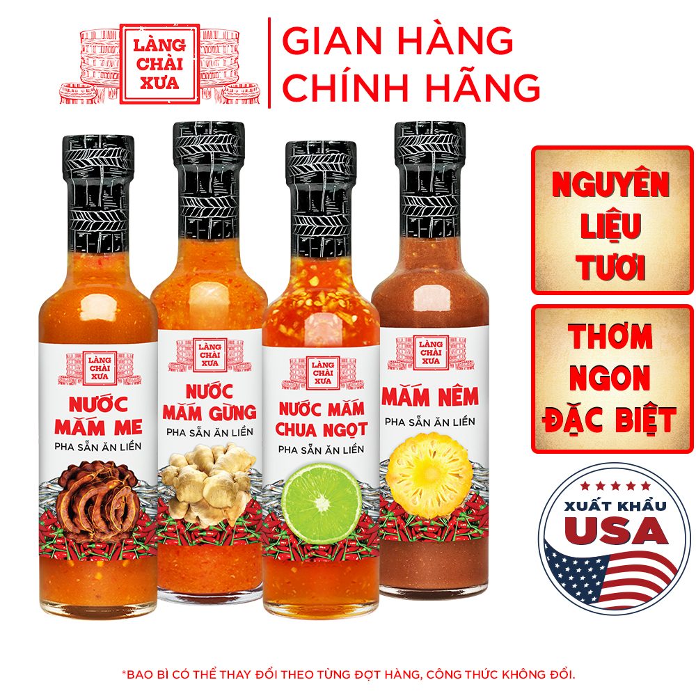 Combo 4 chai nước chấm pha sẵn Làng Chài Xưa