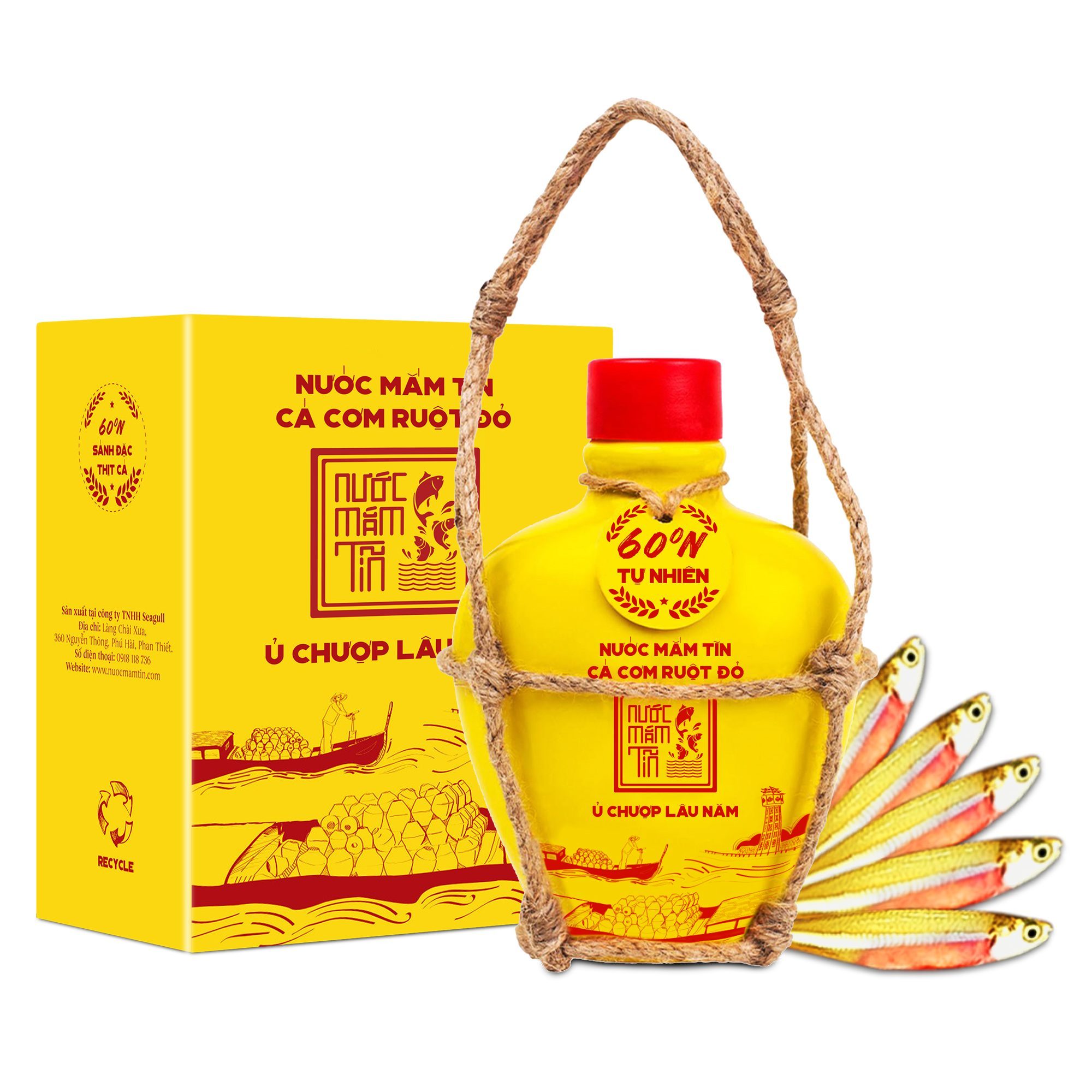 Nước mắm Tĩn cá cơm ruột đỏ 60N